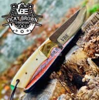 Custom Handmade Horse Rasp Steel Cowboy knife with Custom Initials On The Blade and Sheath Just Write Your Initials In The Notes. - Image 2
