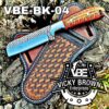 Handmade Bull Cutter knife Western Cowboy With Cross Draw Leather Sheath...