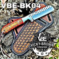 Handmade Bull Cutter knife Western Cowboy With Cross Draw Leather Sheath... - Image 2